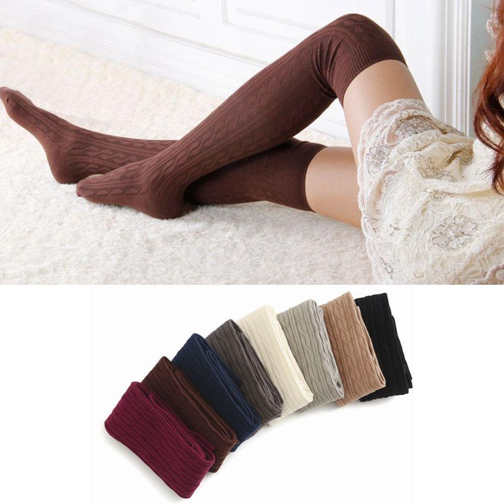 Solid Color Thigh Socks Japanese Long Tube Socks Long Stockings Autumn Winter Season for Women