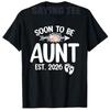 Soon To Be Aunt Est 2026 Promoted To Auntie Baby Shower TShirt Floral Women Pregnancy AnnounceUnisext Shirt Fashion Saying Tee