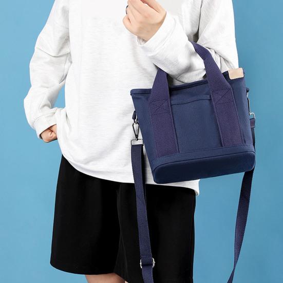 Canvas Crossbody Bag Adjustable Shoulder Straps Large Capacity Laptop Messenger Bag Portable Commuter Bag