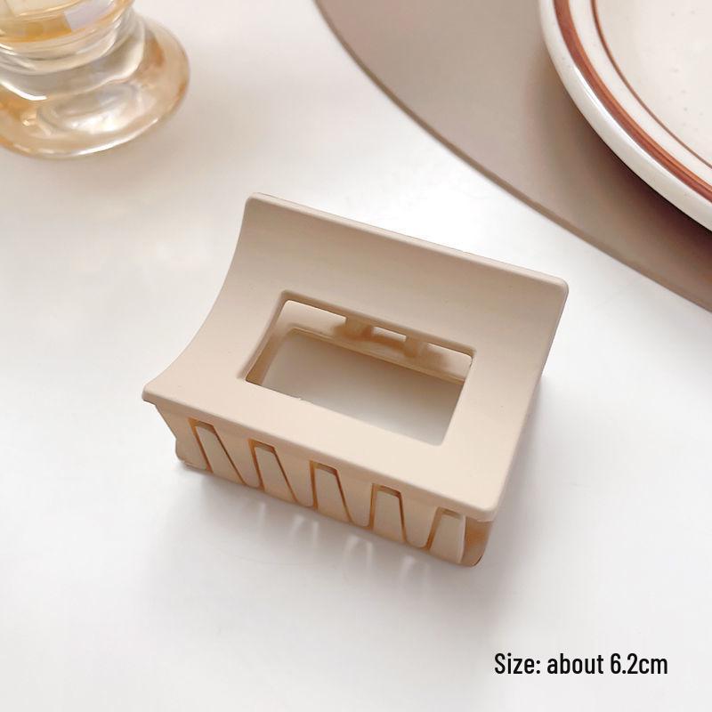 Versatile Spring Cross Hollow Hair Claw - Milk Tea Coffee Collection