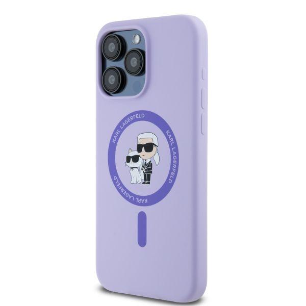 Karl Lagerfeld Klhmp15Xscmkcrhu Iphone15 Pro Max 6.7 Fioletowy/Purple Hardcase Silicone Karl&Choupette Heads Ring Magsafe