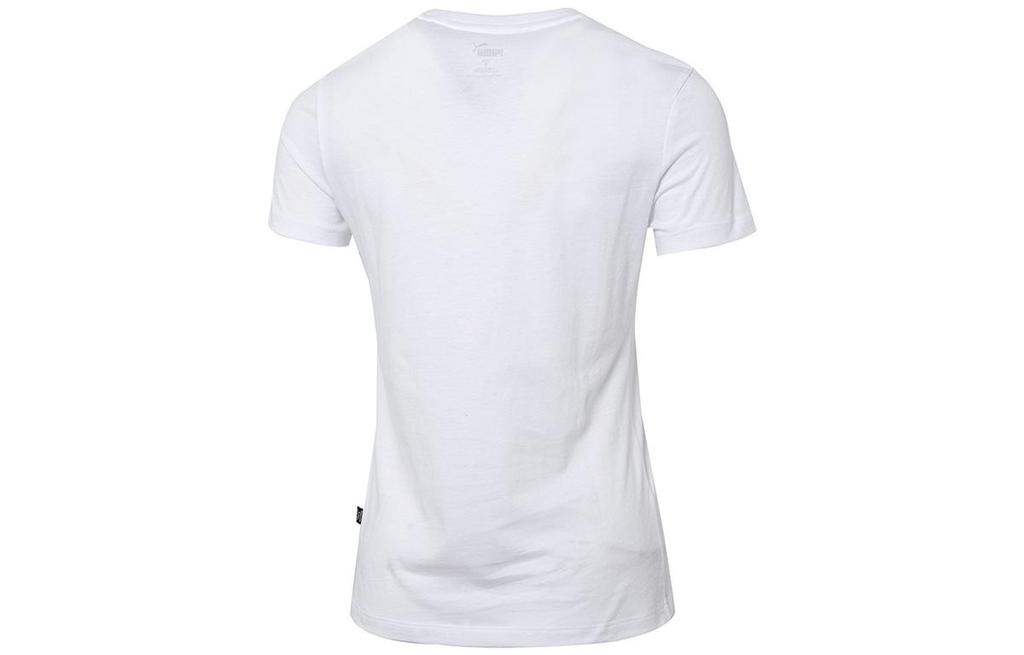 PUMA Basic T Shirts Women's White Crew Neck Moderate Straight Fit 670974-02