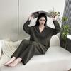 Autumn Plus Size Pure Cotton Double Yarn Relaxed Women's Pajamas