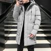 - Large Size Long Cotton-padded Clothes, Men's Loose Hooded Cotton-padded Jackets, Warm Coats, Thickened Down Cotton-padded Jackets, Cold-proof.