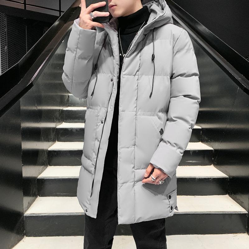 - Large Size Long Cotton-padded Clothes, Men's Loose Hooded Cotton-padded Jackets, Warm Coats, Thickened Down Cotton-padded Jackets, Cold-proof.