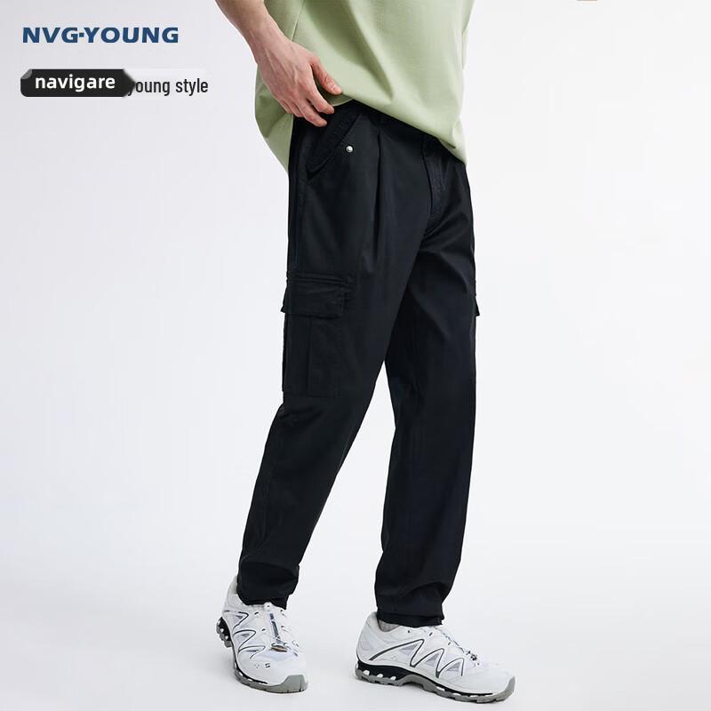 

Navigare Men s Solid Tapered Casual Pants 30