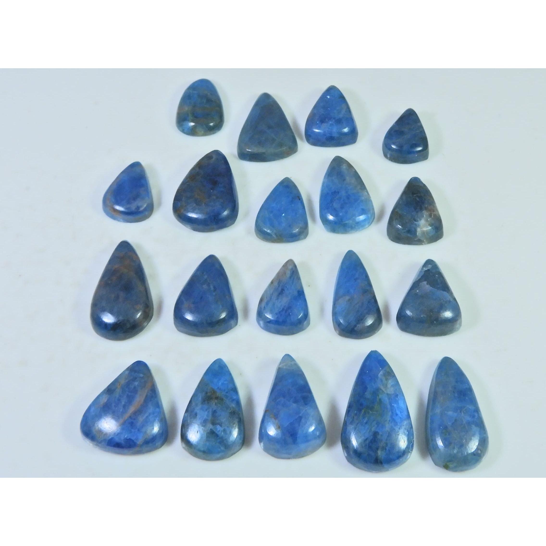 

235Cts. Natural Blue Apatite Pear Shape Cabochon Loose Gemstone 19Pcs Lot C-2020