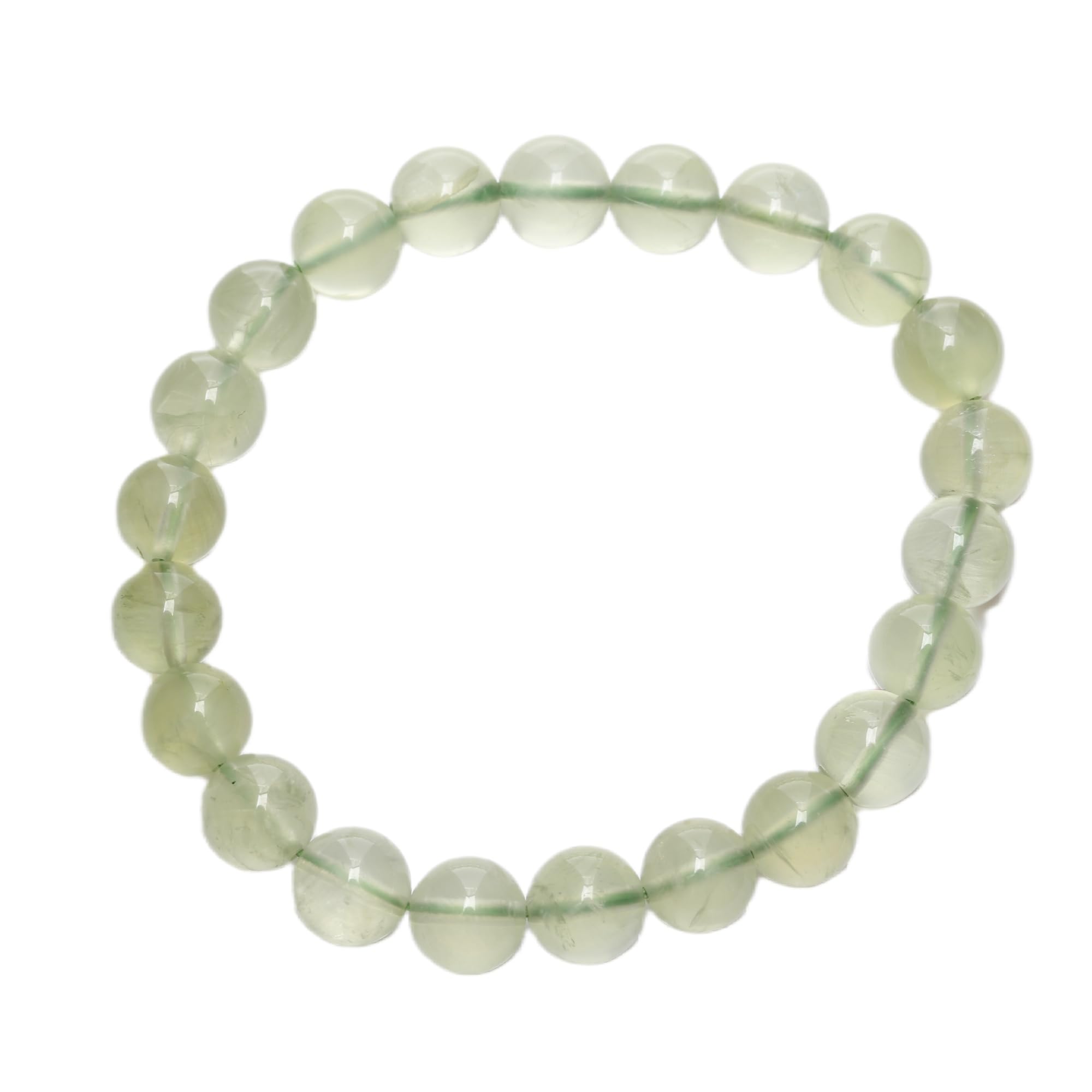

KOUOKU Old Prehnite Bracelet 9mm Power Stone Good Luck Natural Stone Prayer Beads [K Memories] (Prehnite-9mm)