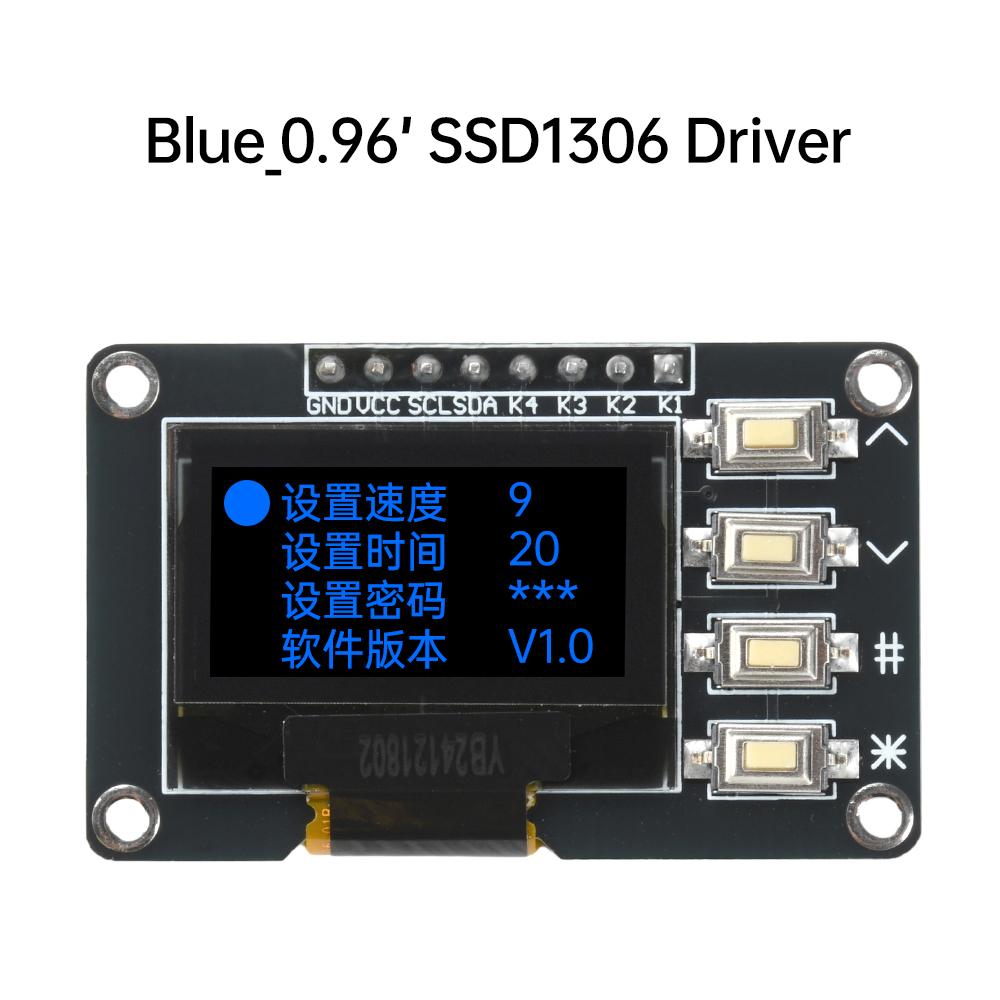 NEW product 0.96 inch OLED IIC White/YELLOW BLUE/BLUE 12864 OLED Display with 4x4 key I2C SSD1315 LCD Screen Board for Arduino