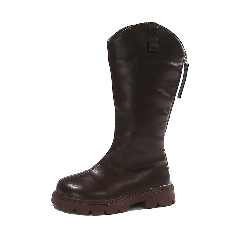 Chaussures Antidérapantes - Nouvelles Bottes Longues pour Enfants, Bottes Hautes en Cuir Souple, Bottes pour Filles