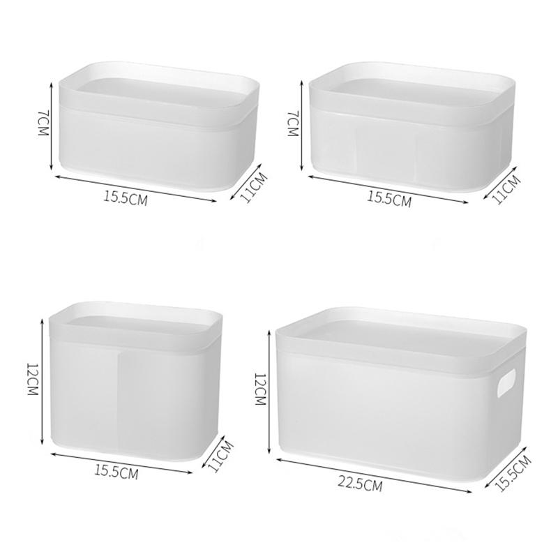 Organizador de maquiagem para cosméticos Caixa de armazenamento de cosméticos de grande capacidade Mesa Jóias Esmalte Maquiagem Plástico Fosco Grade Caixa