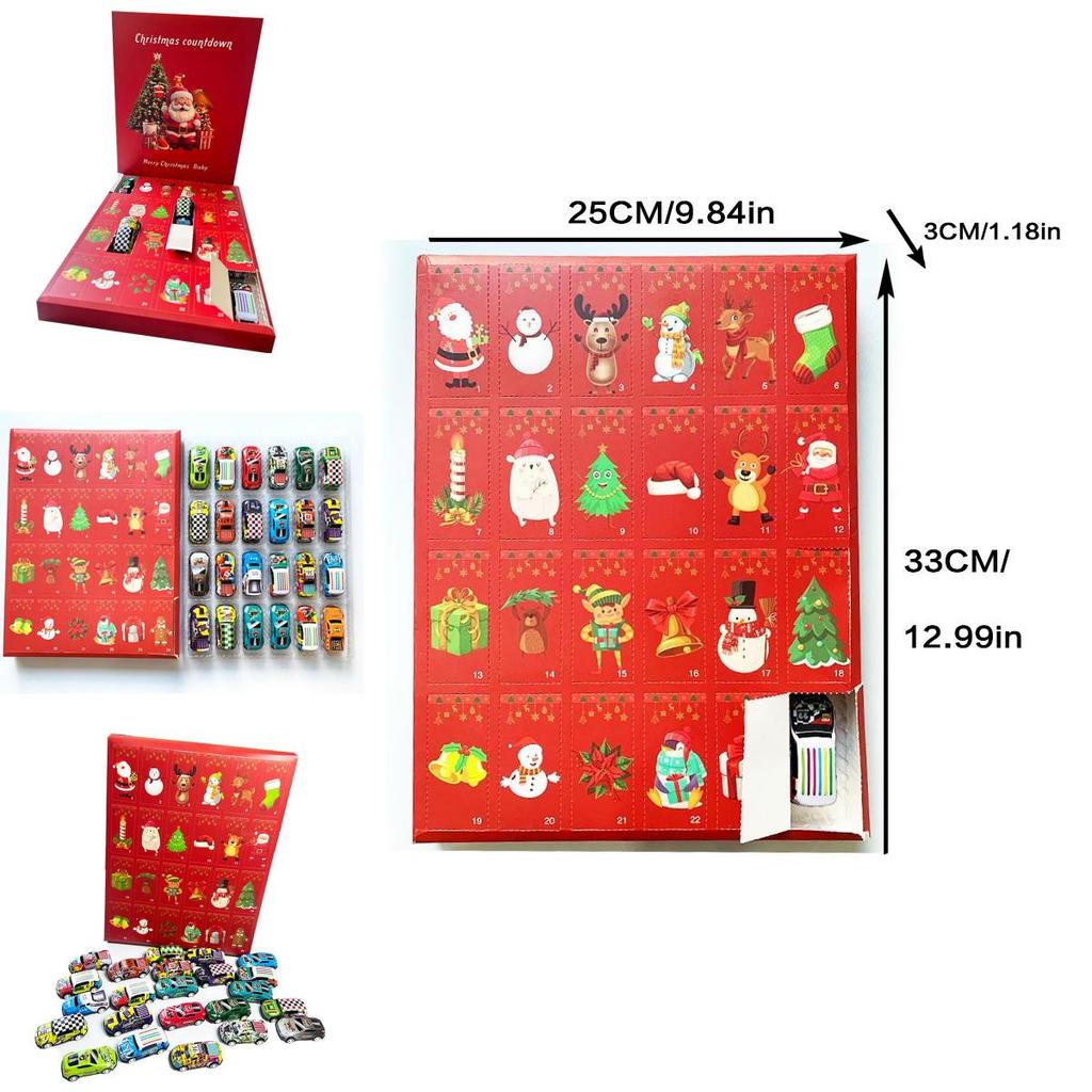 Christmas Countdown Calendar Surprise Racing Blind Box Children Toys For Kids And Adults