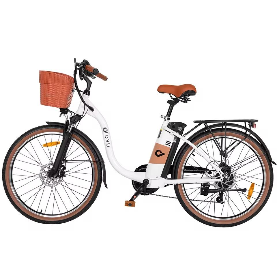 DYU C6 PRO Electric City Bike 36V 15.6Ah Battery, 250W Motor, Range 80 KM, Max Speed 25 km/h, 26*2.125 Inch Tires, E-Bike