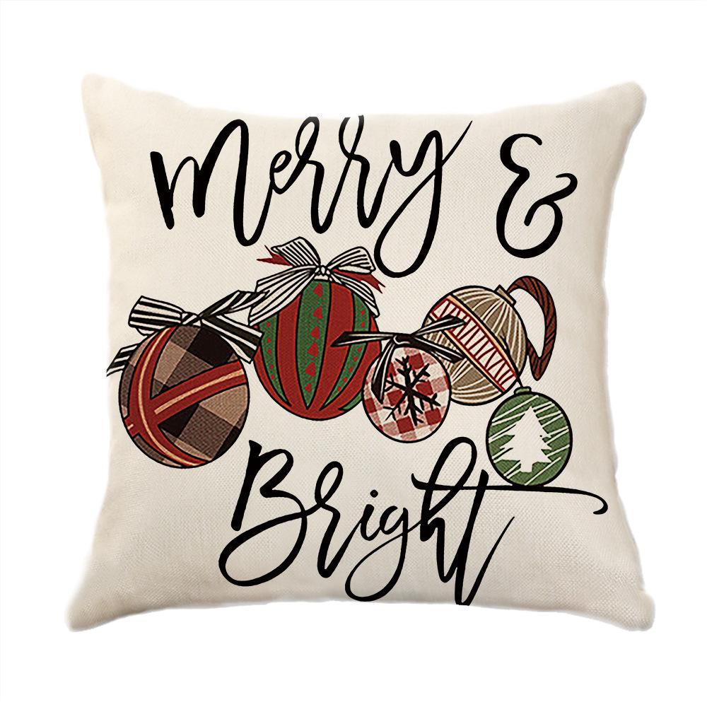 Christmas Theme Printed Sofa Pillow Case Christmas Atmosphere Decoration Bay Window Cushion