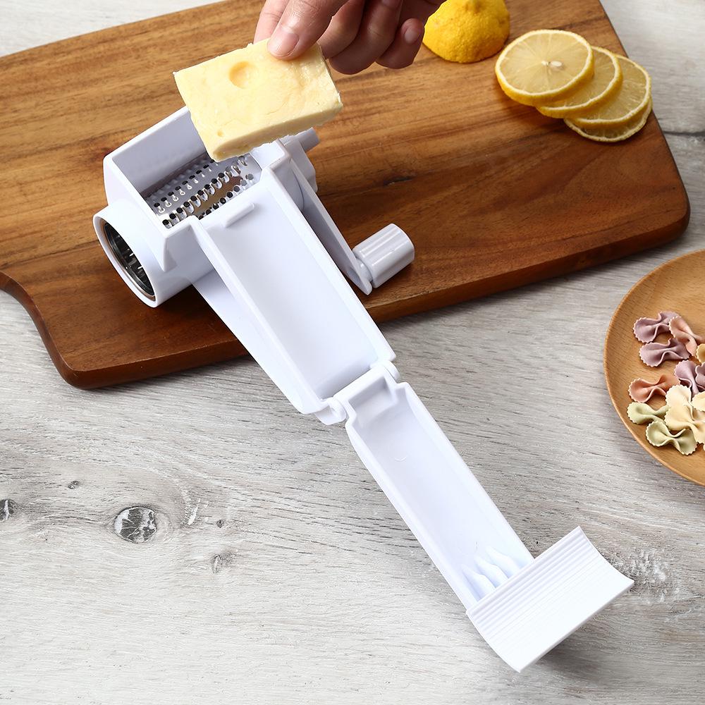 Stainless Steel Multi-Functional Hand-Cranked Grater for Ginger, Zesting, and Cheese with Case.