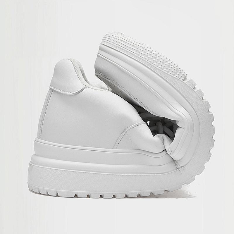 2025 Nuove Scarpe Aumenta Altezza per Uomo 8cm Sneakers Elevator Invisibili Pelle Bianca Sport Zapatillas De Hombre Taglia Grande 46