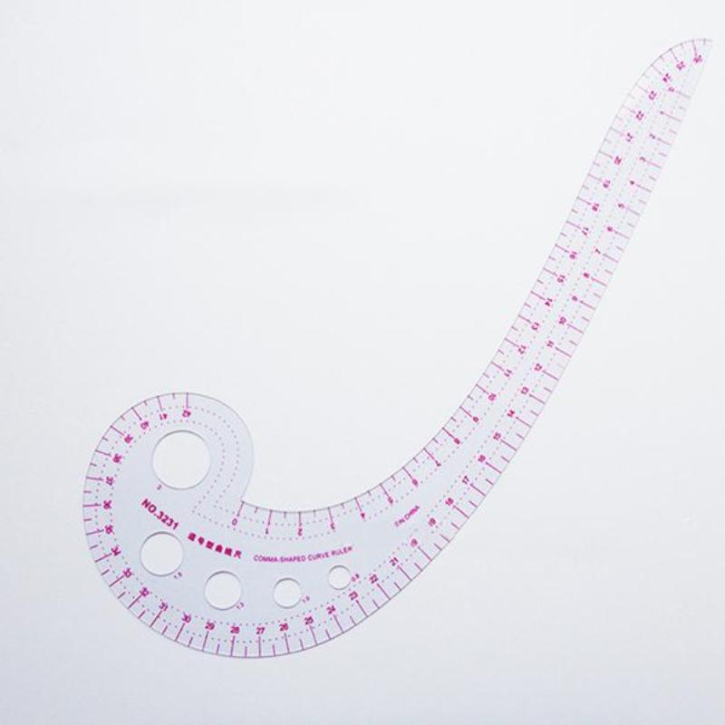 4Pcs/Set Fashion Sewing Ruler Metric Ruler Curve Pattern Classification Painted Icon Ruler Measurement Template