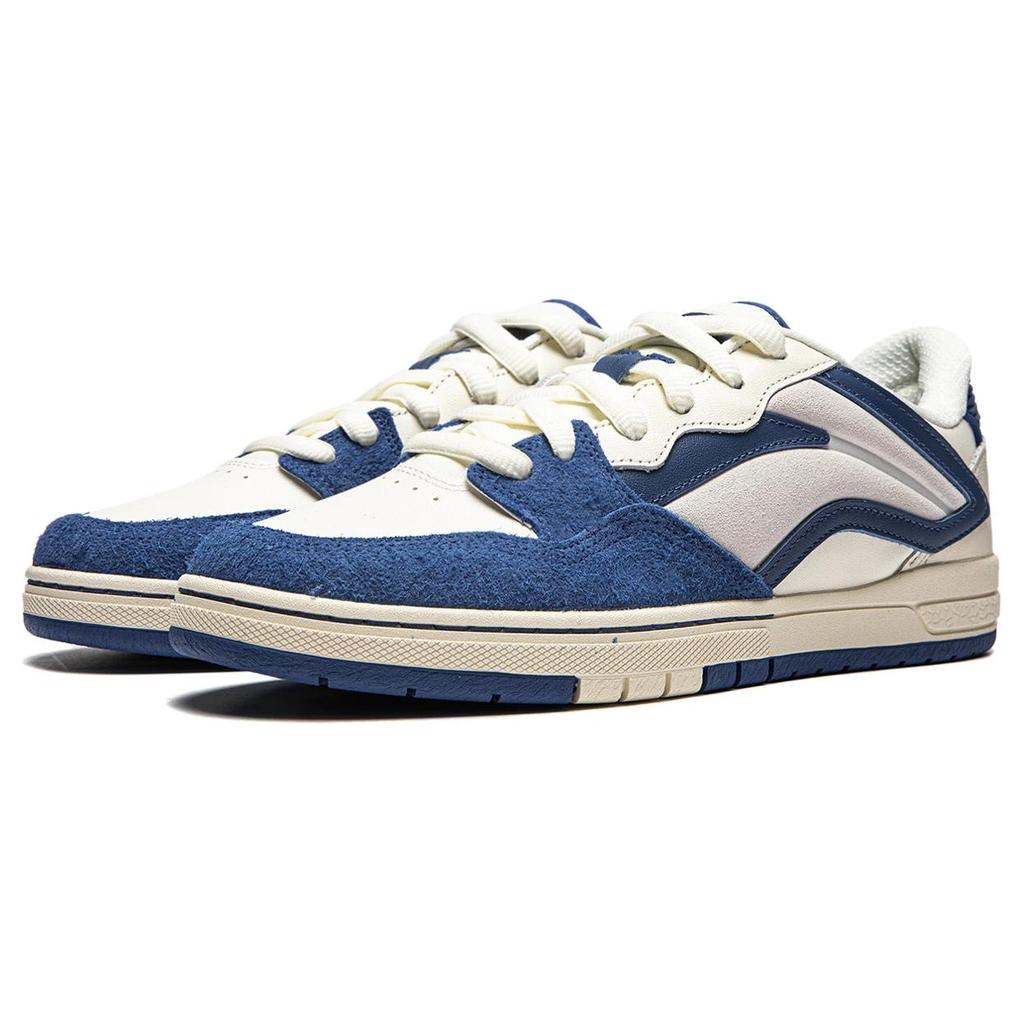 New LiNing Wave Pro Slip-Resistant Cushioning Low-Top Skateboard Shoes Men's Blue White AEPU017-8