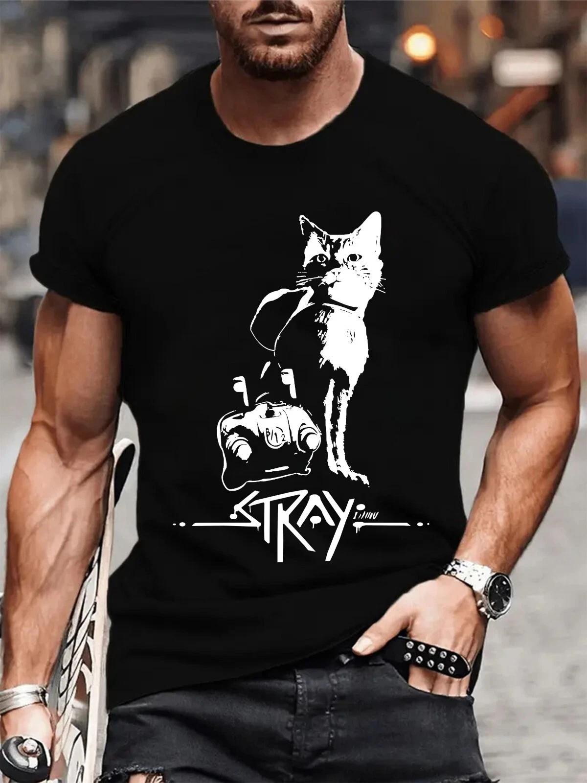 

Stray Cat T-Shirt Retro 80s Style Cat Lover Vintage Rockabilly Cat Gift Tee Top M