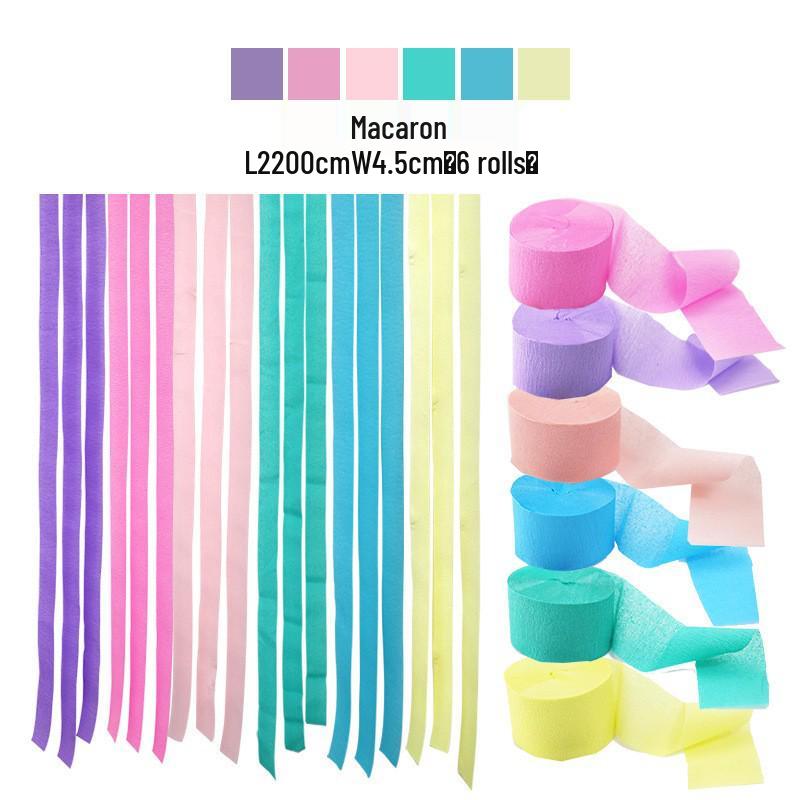 3-Pack Colored Crepe Paper Streamers for Birthday Decorations