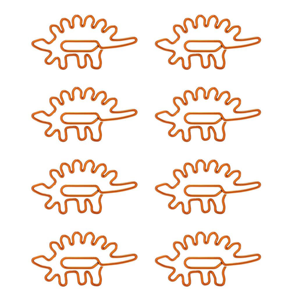 100pcs Paper Clips Portable Mini Cute Dinosaur Shape Electroplated Metal Paperclips for Office File 