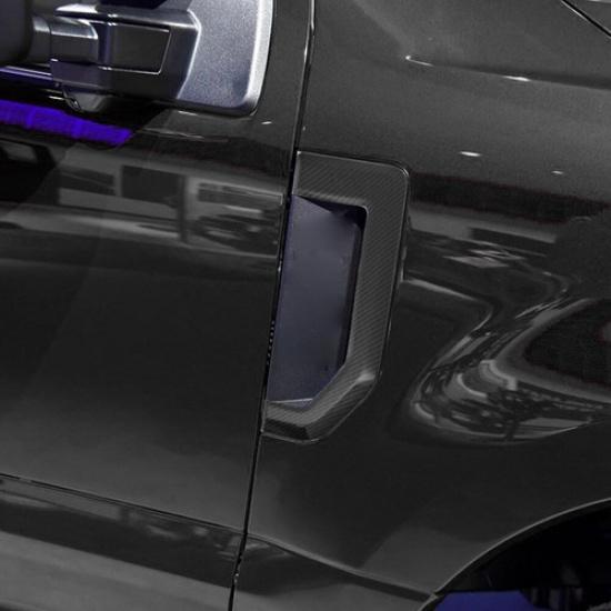 2x Fender Emblems Trim Cover For Ford F250 F350 F450 F550 2015- Carbon Fiber
