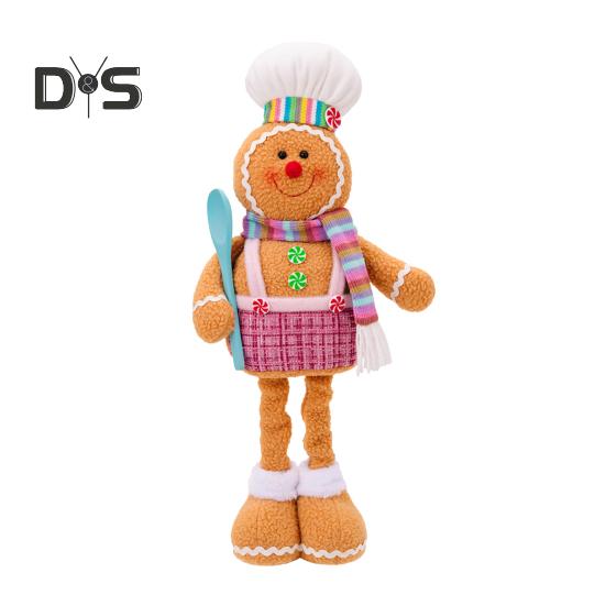 

Рождественские пряничные кукольные украшения, плюшевая кукла с выдвижными ногами и шарфом, набитая пряничными фигурками для украшения камина на рождественскую елку Men