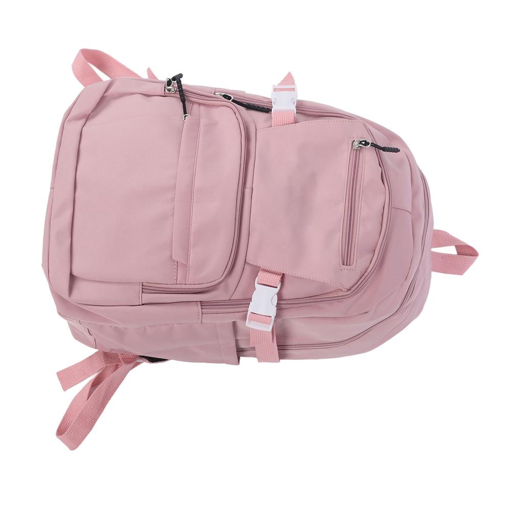 Women Travel Backpack Zipper Waterproof Adjustable Shoulder Strap Casual Carry On Laptop Backpack Pink 16in