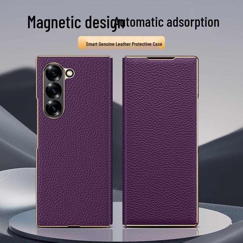 

Samsung Z-Fold6/7 Magnetic Flip Lychee Pattern Leather Protective Case Samsung W23