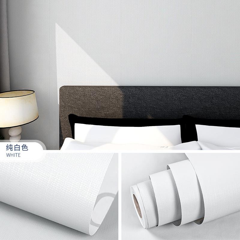 Solid Color Wallpaper Pvc Self-adhesive Thickened Background Wall Pasting Wall Remodeling Furniture Renovation Wallpaper
