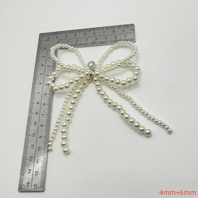 Korean Pearl Bow Shoe Buckle: Versatile Pearl String Shoe Accessory for Sneakers