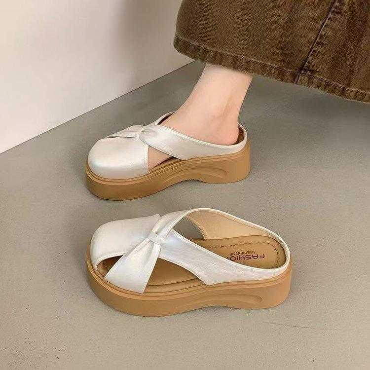 High-heel Hollowed-out Front-top Half-heeled Shoes for Women, New Style, One-piece Shoes