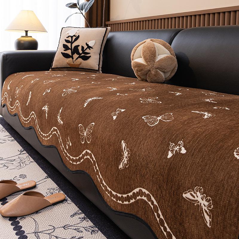 

2024 Новый Французский Премиальный Чехол-подушка для дивана Универсальный для всех сезонов Цельный Нескользящий Кожаный Чехол-подушка для дивана 90*90cm