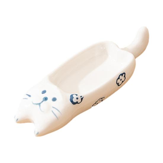 Soy Sauce Dish Cat-Shaped Mini Dipping Bowl Cute Ceramic Plate for Oil Salt Vinegar Sushi Butter Chili Jam Condiments Appetizers