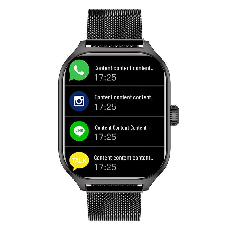 Smartwatch with Bluetooth Calls, 2.02" Screen, Heart Rate Monitor, Step Counter, Weather, Music, and Sports Features