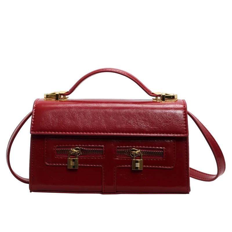 Small Square Handbags for Women New Fashion Brand Shoulder Bags Soft Designer Versatile Zipper Crossbody Bags