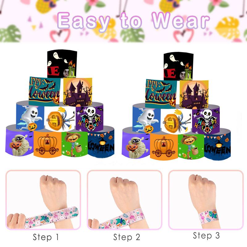 10/30/50 Halloween Slap Bracelets for Kids, Stress Relief Sensory Toys, Halloween Bracelets Bulk for Girls Boys Gifts