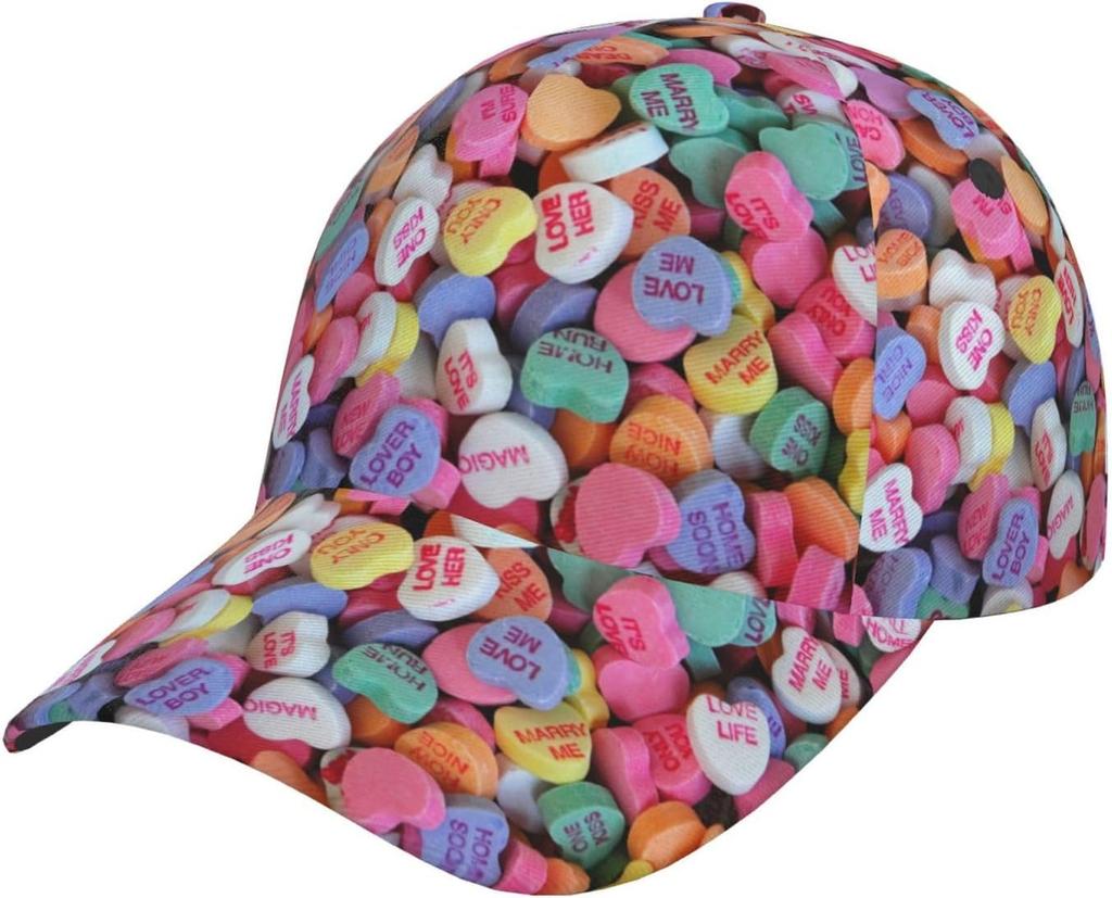 Funny Valentine's Day Cute Red Hearts Hats Men Women Fashion Valentine's Baseball Cap Vintage Adjustable Hats Caps