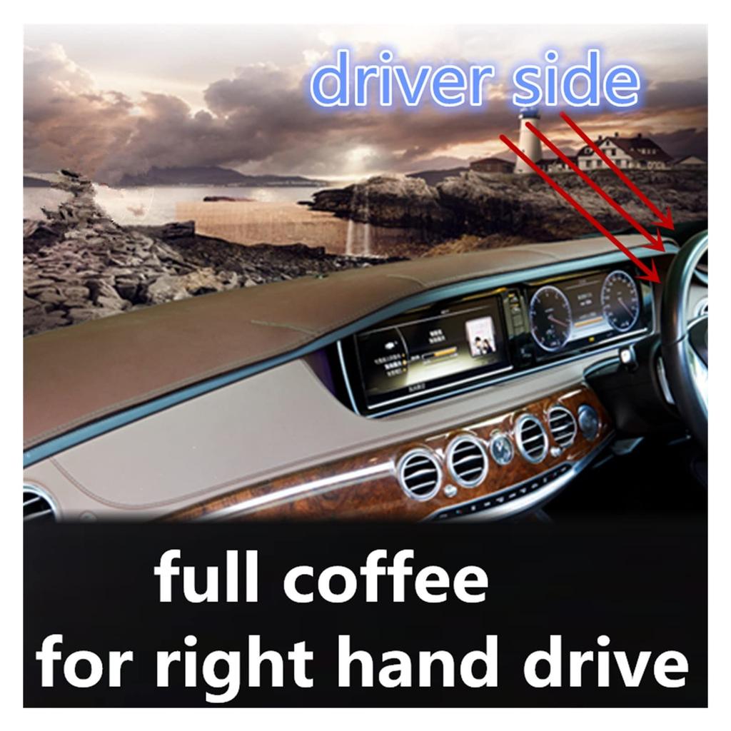 Leather Dash Mat, Dashboard Cover, Sunshade, Carpet, Car Styling Accessories for Nissan Murano Z51 2009 2011 2010 2013 2014 (Color: Full Coffee RHD)