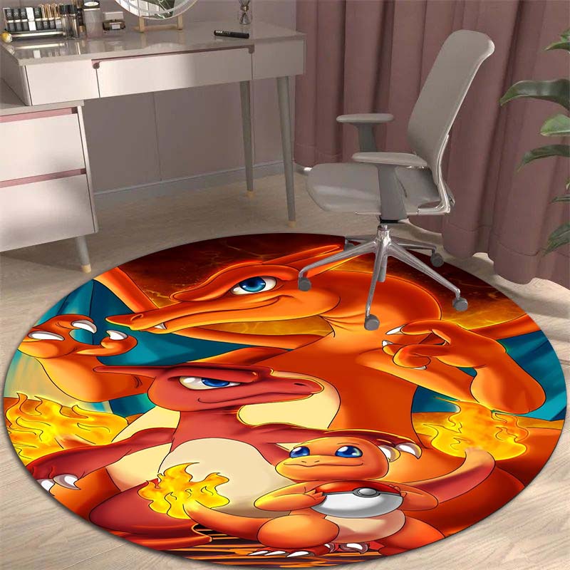 3DPikachu HD Cartoon Round Rug, Suitable for Decorating Living Rooms, Bedrooms, Sofas, and Playrooms; Non-slip Gift.