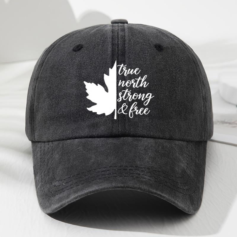 Soft Baseball Cap Soft Maple Leaf Letter Print Baseball Cap Unisex Retro Adjustable Outdoor Hat for Men and Women