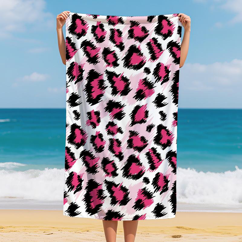 African Animal Print Beach Towel Leopard Pattern Microfiber Bath Towel 50x100cm