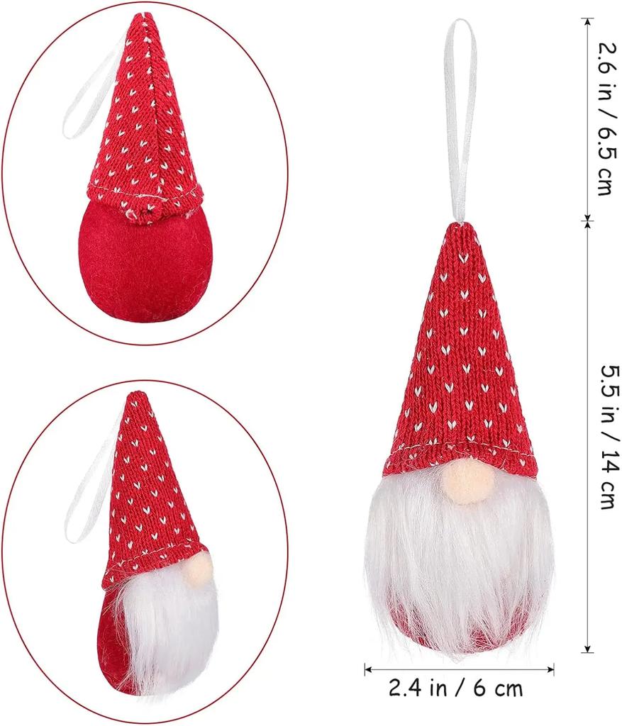 10 Pcs Random Color Christmas Zhuru Pendant Plush Doll, Manual Decoration, Swedish Gnome, Santa Holiday Decor