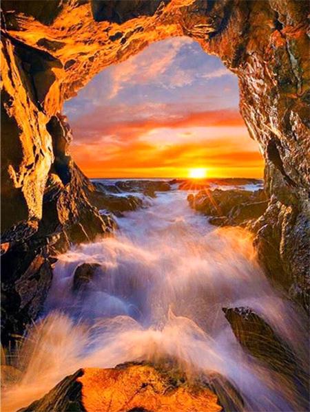 Diamond Painting Kit Seaside Sunset Landscape Full Square/round 5d Diy Embroidery Mosaic Beach Scenery Home Decor