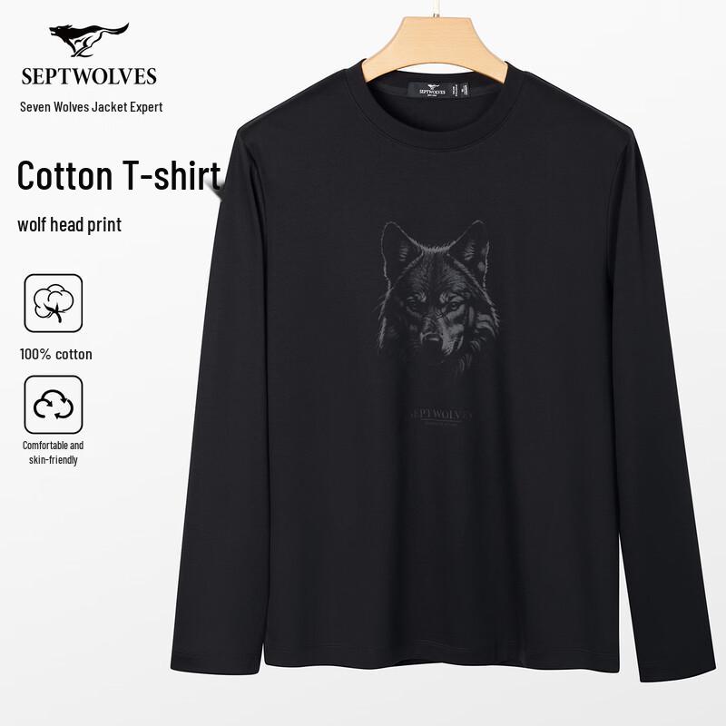 Men s Wolf Head Long Sleeve T-Shirt L