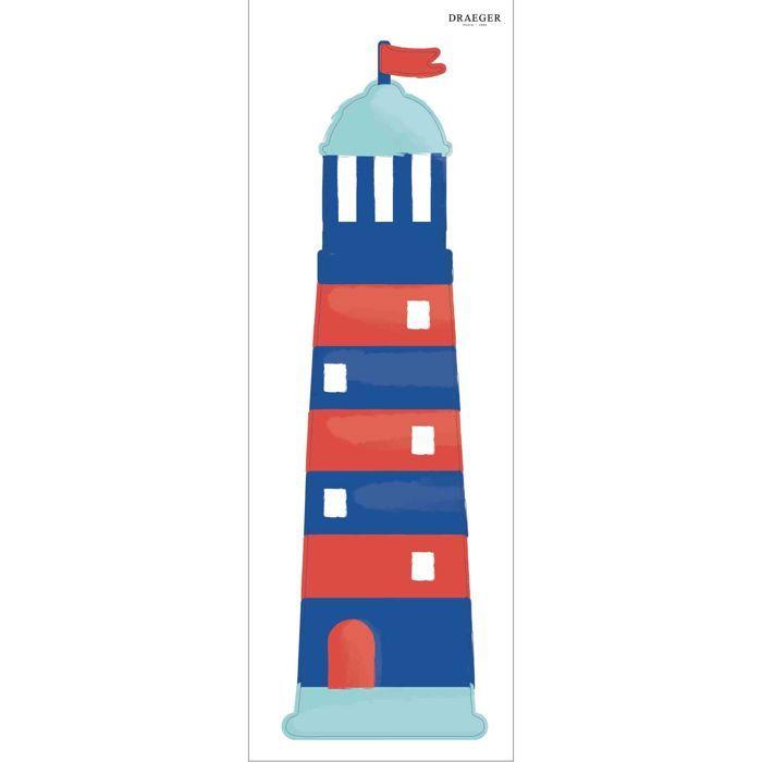 Sticker Mural - Draeger Paris - Phare Marin - Multicolore - 17,8 x 62,3 cm - 19,5 x 18,5 cm