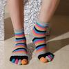 Cotton Rainbow Toe Socks Women Short Style with Five Fingers for Unique Comfortable Wear