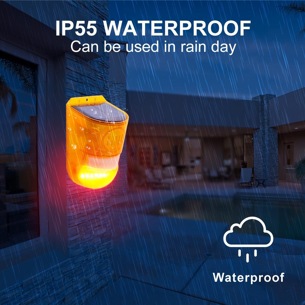 1 buc Lumină Solară cu Sunet cu Alarmă cu Senzor de Mișcare, 129dB Tare, LED Intermitent pentru Casă, Hambar, Curte, Securitate Fermă, Sistem de Alarmă Modern