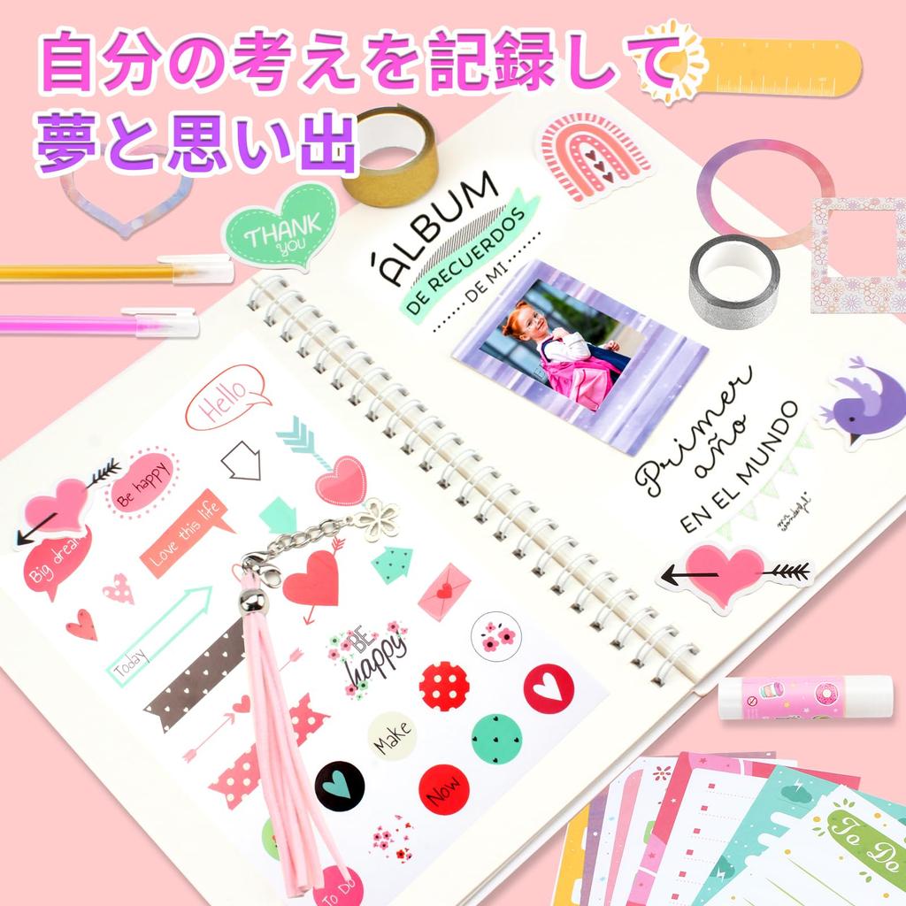MITUKE Stationery Set Girls Diary Set Notebook Set Elementary School Girls Gift Scrapbook Kit Journal Diary Notebook Kit