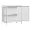 Buffet - EBUY24 - KITY - 2 Glass Doors - White Metal - 80x35x80 Cm